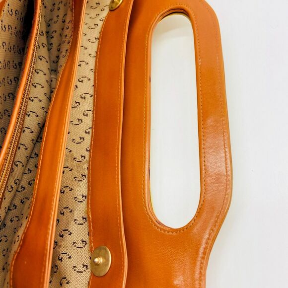 Eberle Vintage Brown Clutch Envelope Bag Purse three pockets 1970's Brazil 14X7 - Picture 11 of 11